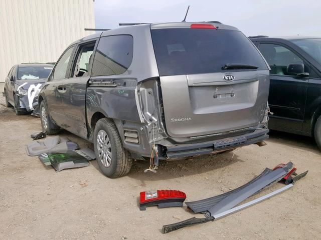 KNDMG4C7XB6409328 - 2011 KIA SEDONA LX GRAY photo 3