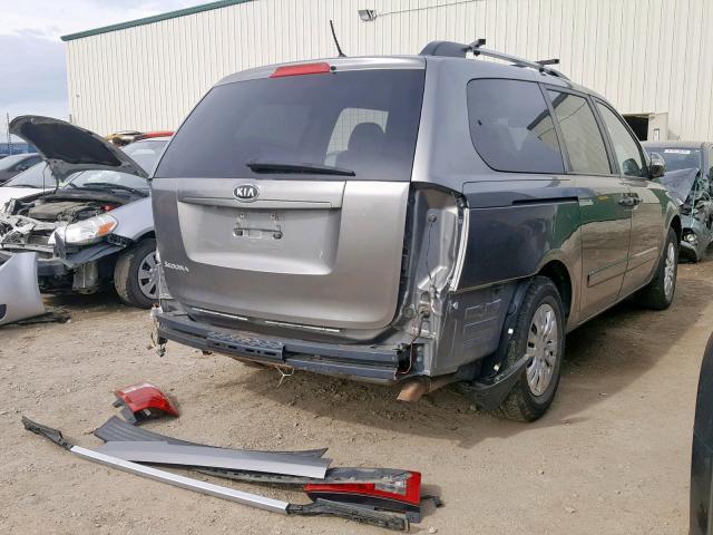 KNDMG4C7XB6409328 - 2011 KIA SEDONA LX GRAY photo 4