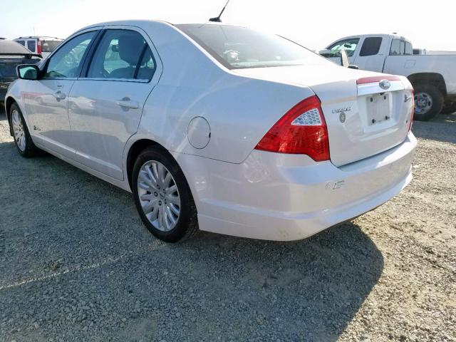 3FADP0L34AR165477 - 2010 FORD FUSION HYB WHITE photo 3