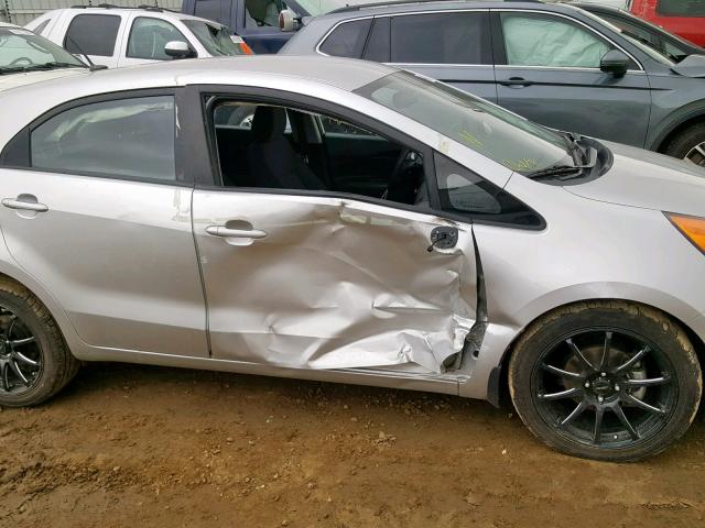 KNADM5A35D6824071 - 2013 KIA RIO LX SILVER photo 9