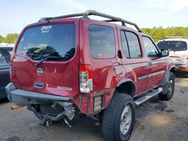 5N1ED28T12C581378 - 2002 NISSAN XTERRA XE MAROON photo 4