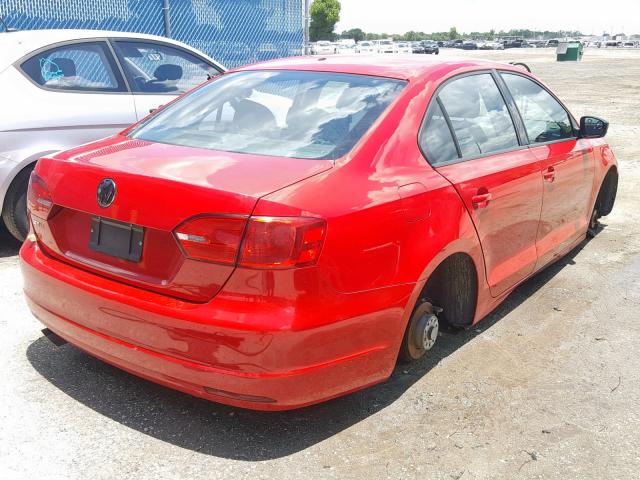 3VW2K7AJXCM366940 - 2012 VOLKSWAGEN JETTA BASE 红色 照片 4