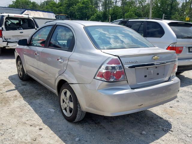 KL1TG56E89B624727 - 2009 CHEVROLET AVEO LT SILVER photo 3