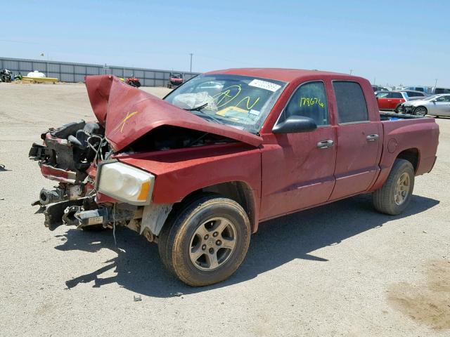 1D7HE48K37S244215 - 2007 DODGE DAKOTA QUA MAROON photo 2