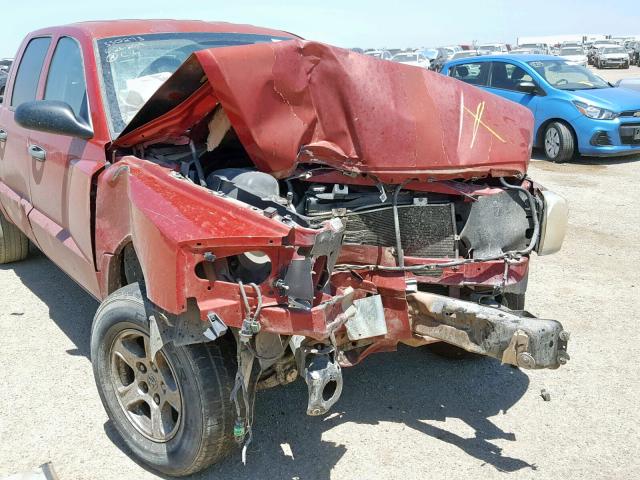 1D7HE48K37S244215 - 2007 DODGE DAKOTA QUA MAROON photo 9