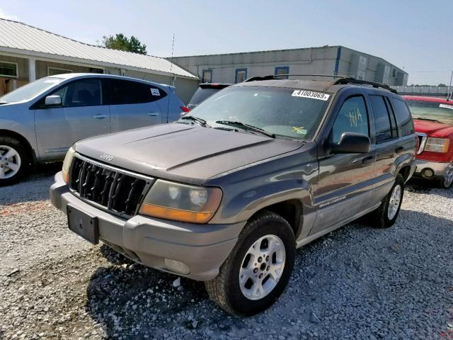 1J4G248S8YC329815 - 2000 JEEP GRAND CHER GRAY photo 2