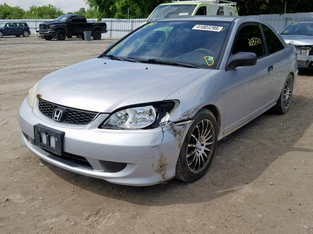 1HGEM21225L813210 - 2005 HONDA CIVIC DX SILVER photo 2