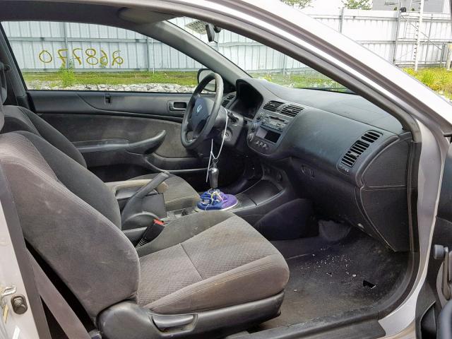 1HGEM21225L813210 - 2005 HONDA CIVIC DX SILVER photo 5