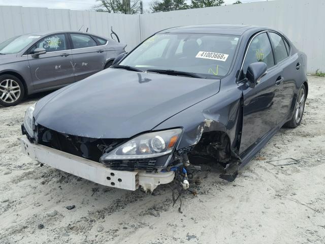 JTHBF5C25B2100392 - 2011 LEXUS IS 250 BLUE photo 2