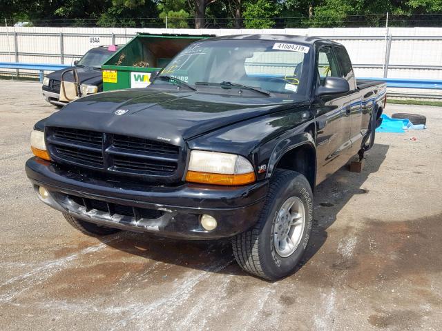 1B7GG22N1YS713701 - 2000 DODGE DAKOTA BLACK photo 2