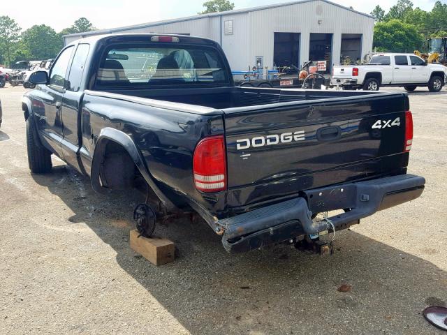 1B7GG22N1YS713701 - 2000 DODGE DAKOTA BLACK photo 3