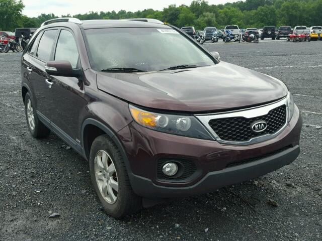 5XYKTCA63DG372579 - 2013 KIA SORENTO LX BURGUNDY photo 1