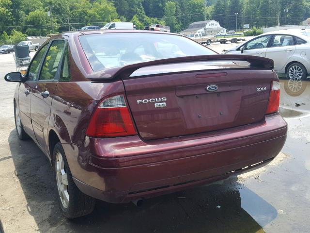 1FAHP34N66W138403 - 2006 FORD FOCUS ZX4 BURGUNDY photo 3