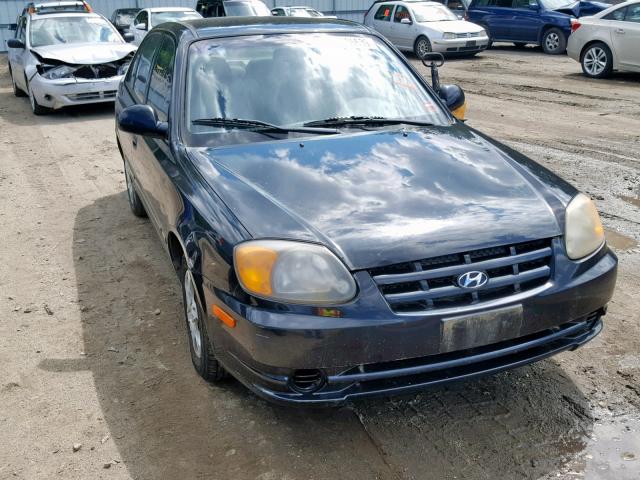 KMHCG45C73U473941 - 2003 HYUNDAI ACCENT GL BLACK photo 1