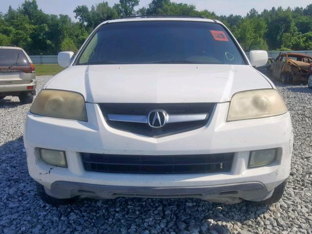 2HNYD18605H553833 - 2005 ACURA MDX TOURIN WHITE photo 9