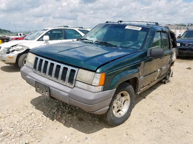 1J4EZ58S1TC137279 - 1996 JEEP GRAND CHER GREEN photo 2