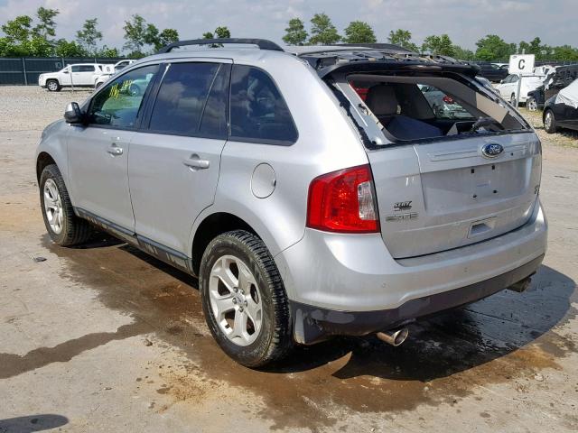 2FMDK4JC3DBA23087 - 2013 FORD EDGE SEL SILVER photo 3