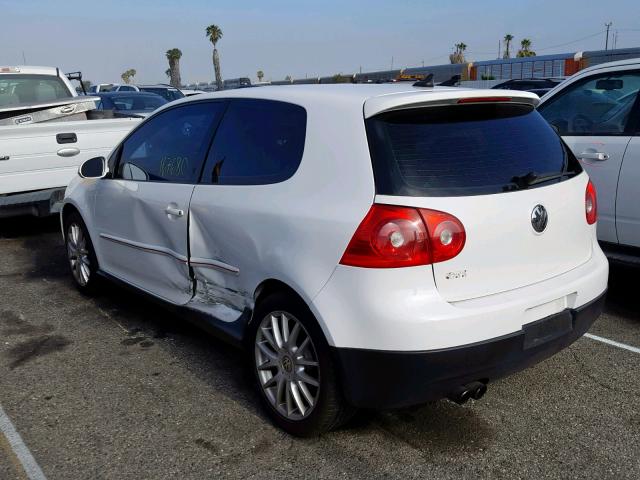 WVWFV71K27W042858 - 2007 VOLKSWAGEN NEW GTI FA WHITE photo 3