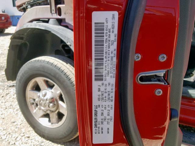 3D7UT2CL9BG630002 - 2011 DODGE RAM 2500 RED photo 10