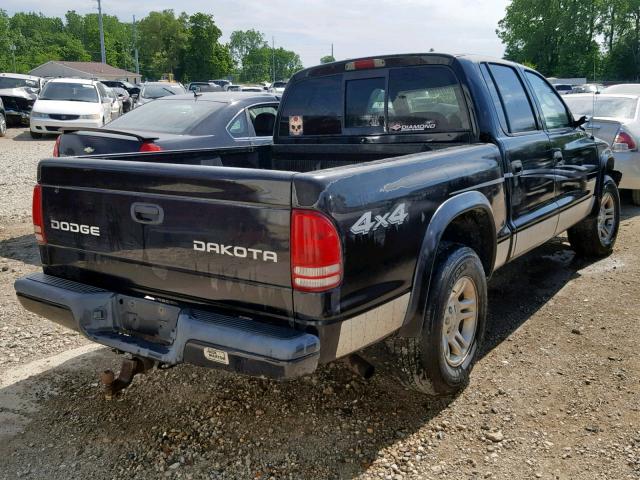 1D7HG38N63S120447 - 2003 DODGE DAKOTA QUA BLACK photo 4