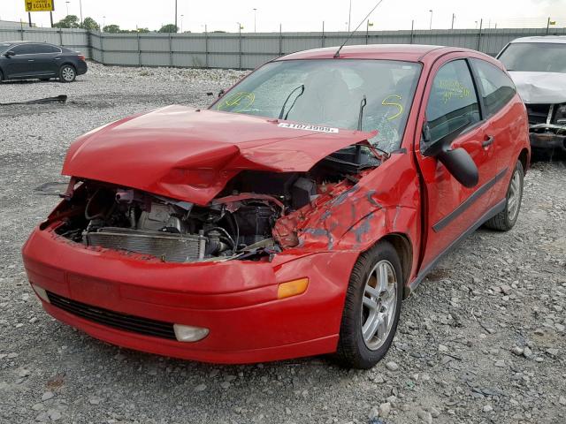 3FAFP31332R223058 - 2002 FORD FOCUS ZX3 RED photo 2