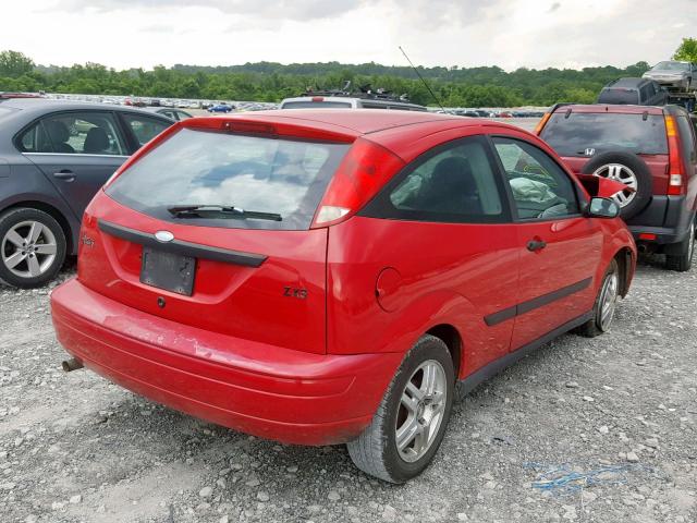 3FAFP31332R223058 - 2002 FORD FOCUS ZX3 RED photo 4