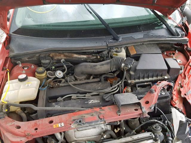 3FAFP31332R223058 - 2002 FORD FOCUS ZX3 RED photo 7