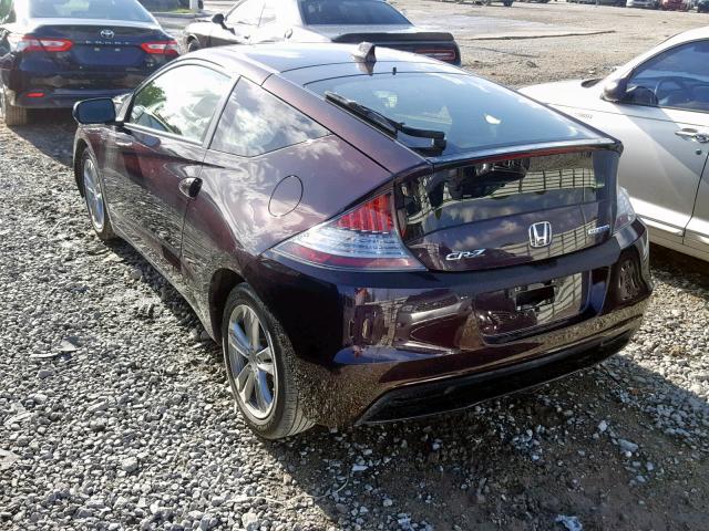 JHMZF1D40DS000551 - 2013 HONDA CR-Z MAROON photo 3