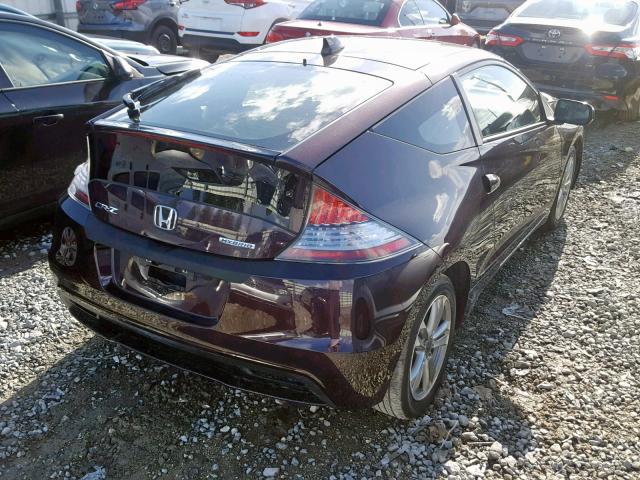 JHMZF1D40DS000551 - 2013 HONDA CR-Z MAROON photo 4