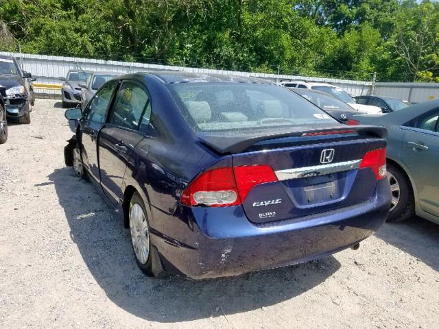 2HGFA1F37AH569487 - 2010 HONDA CIVIC VP BLUE photo 3