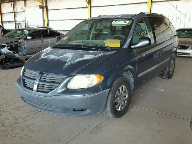 1D4GP25R05B395079 - 2005 DODGE CARAVAN SE TEAL photo 2