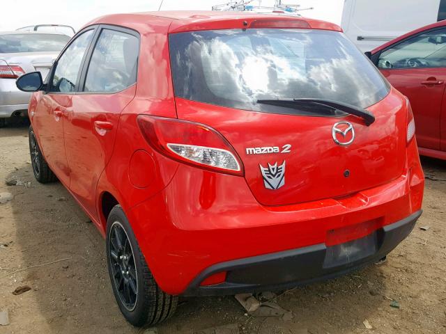 JM1DE1KY4D0167513 - 2013 MAZDA MAZDA2 RED photo 3