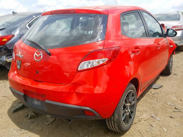 JM1DE1KY4D0167513 - 2013 MAZDA MAZDA2 RED photo 4