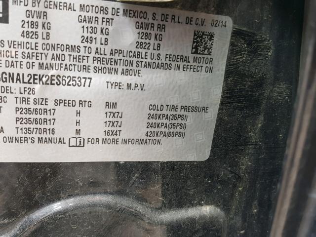 3GNAL2EK2ES625377 - 2014 CHEVROLET CAPTIVA LS 黑色 照片 10