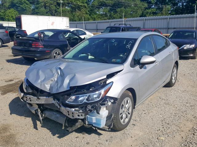 1G1BJ5SM9K7104539 - 2019 CHEVROLET CRUZE SILVER photo 2