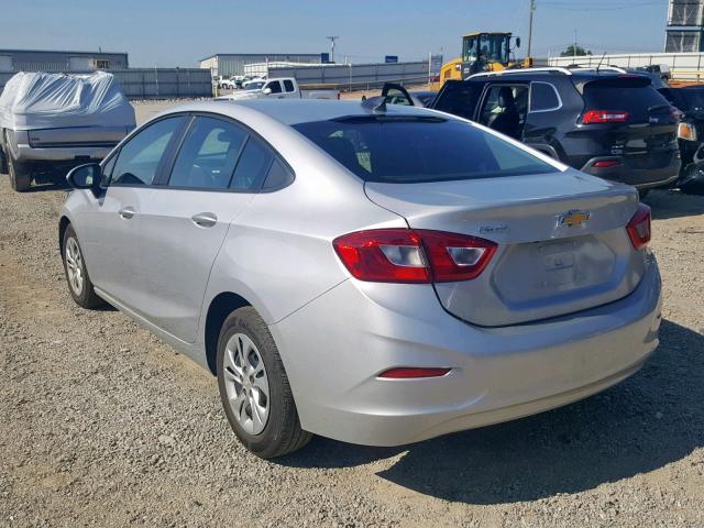 1G1BJ5SM9K7104539 - 2019 CHEVROLET CRUZE SILVER photo 3