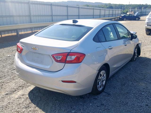 1G1BJ5SM9K7104539 - 2019 CHEVROLET CRUZE SILVER photo 4