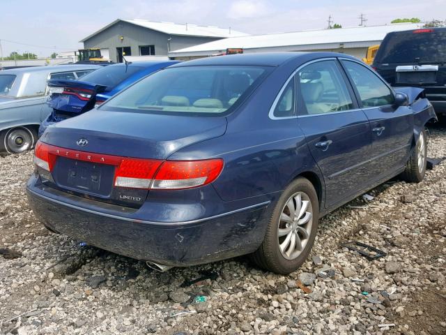 KMHFC46F16A044947 - 2006 HYUNDAI AZERA SE BLUE photo 4