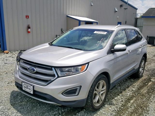 2FMTK4K90FBB10348 - 2015 FORD EDGE TITAN SILVER photo 2