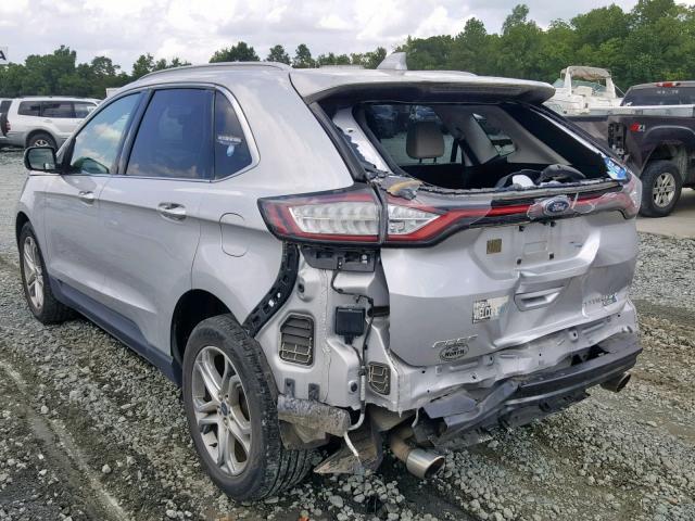 2FMTK4K90FBB10348 - 2015 FORD EDGE TITAN SILVER photo 3