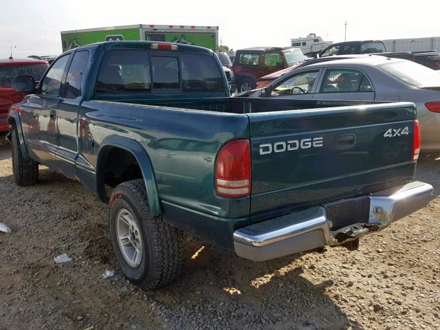 1B7GG22Y8WS587053 - 1998 DODGE DAKOTA GREEN photo 3