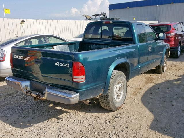 1B7GG22Y8WS587053 - 1998 DODGE DAKOTA GREEN photo 4