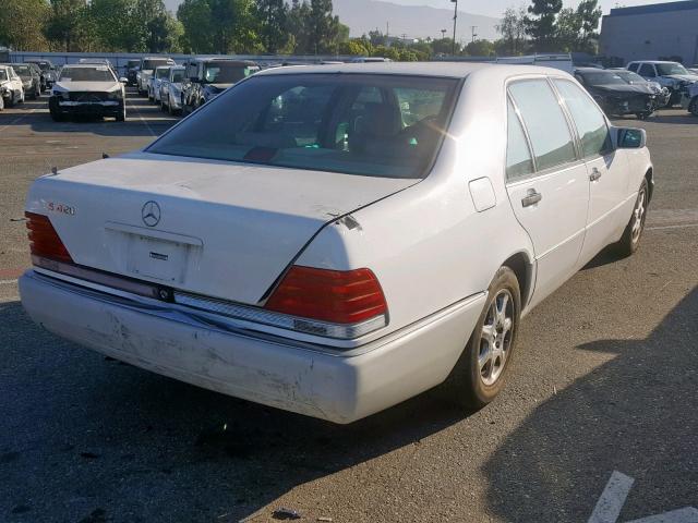 WDBGA43E0RA150948 - 1994 MERCEDES-BENZ S 420 WHITE photo 4