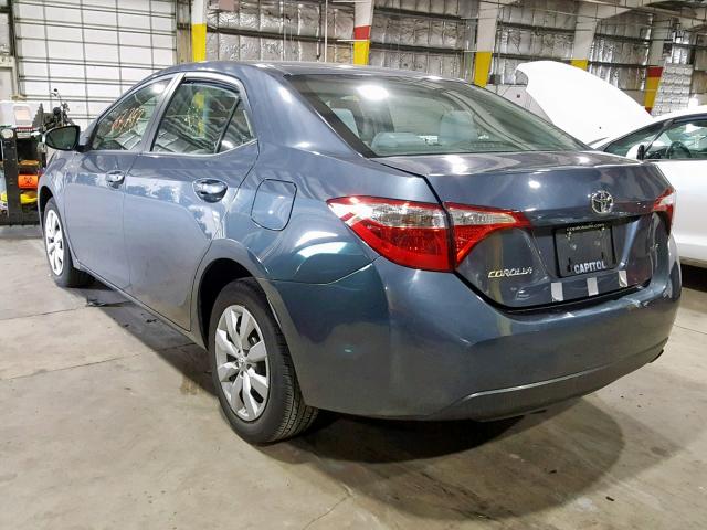 2T1BURHE1FC338197 - 2015 TOYOTA COROLLA L GRAY photo 3