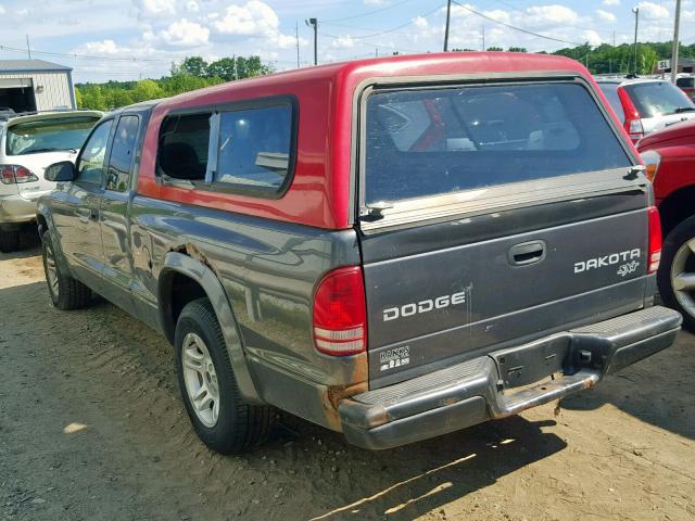 1D7GL12K74S519332 - 2004 DODGE DAKOTA SXT GRAY photo 3