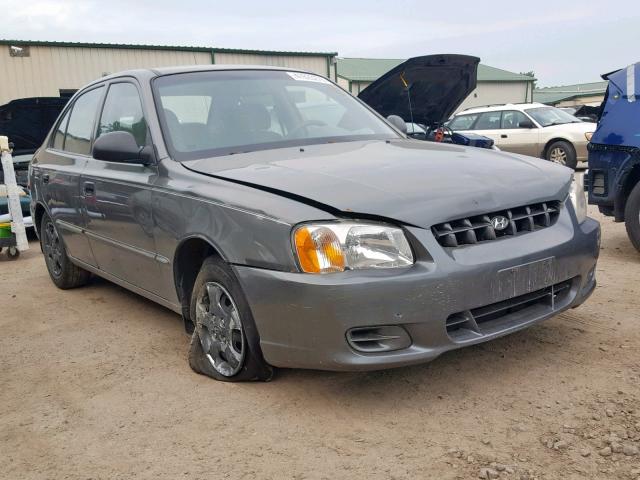 KMHCG45C42U374637 - 2002 HYUNDAI ACCENT GL GRAY photo 1