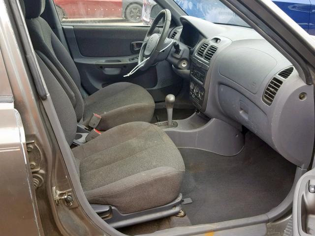 KMHCG45C42U374637 - 2002 HYUNDAI ACCENT GL GRAY photo 5