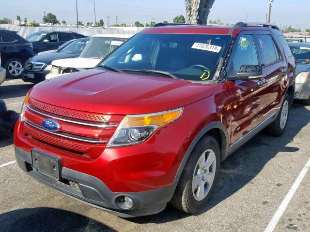 1FM5K7F8XDGA84178 - 2013 FORD EXPLORER L RED photo 2