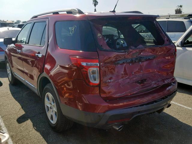 1FM5K7F8XDGA84178 - 2013 FORD EXPLORER L RED photo 3