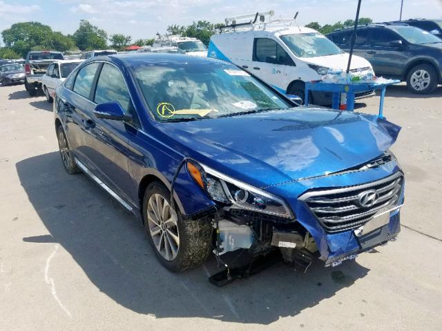 5NPE34AF3GH326511 - 2016 HYUNDAI SONATA SPO BLUE photo 1